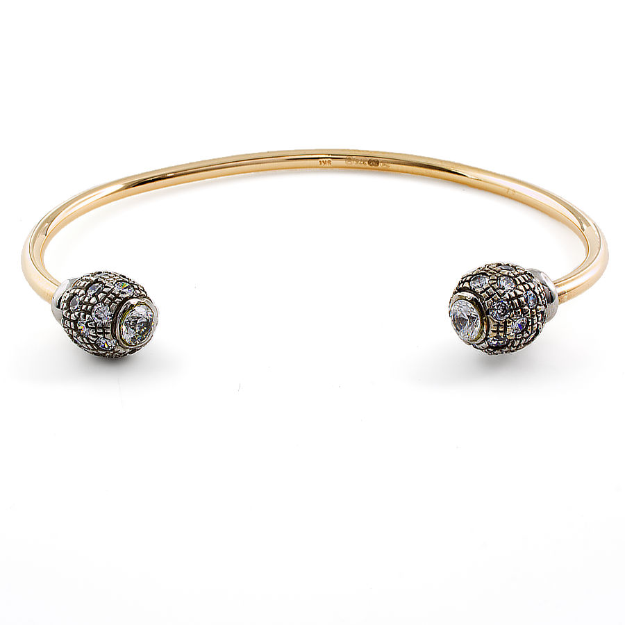 9ct gold Cubic Zirconia Torque Bangle